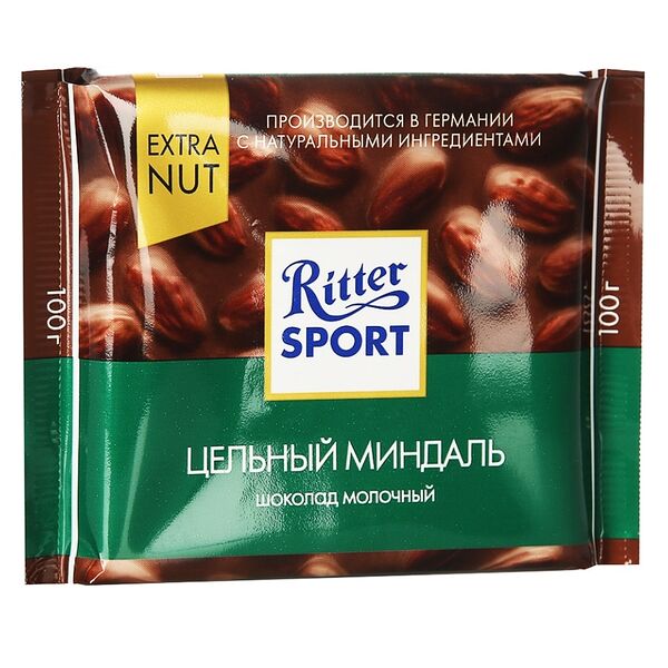 Шоколад Ritter Sport молочный с цельным миндалем