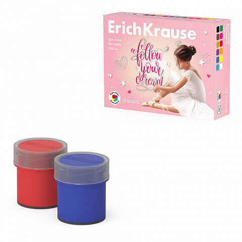Гуашь ErichKrause Pointes 12 цветов по 20 мл