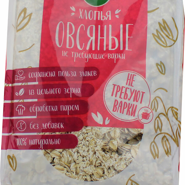 Хлопья овсяные не треб варки ТМ Лидкон 400г