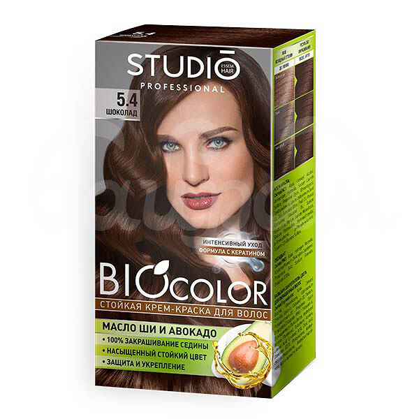 Крем-краска для волос Bio Color 5.4 Масло ши и Авокадо Шоколад