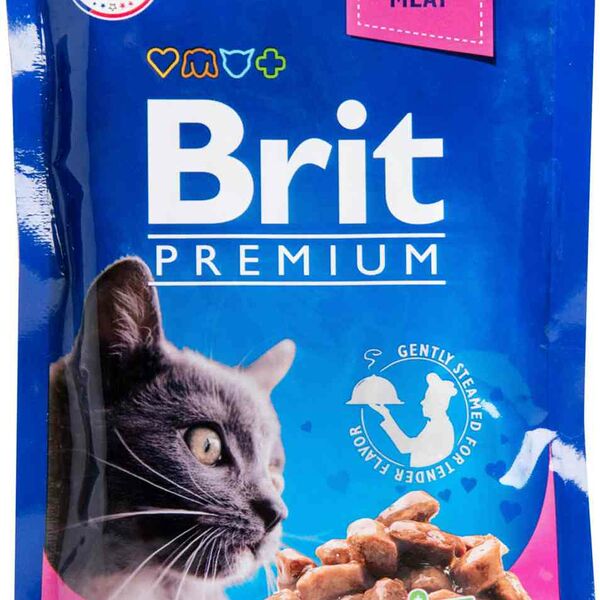 Корм для кошек Brit Premium Цыплёнок и индейка в соусе