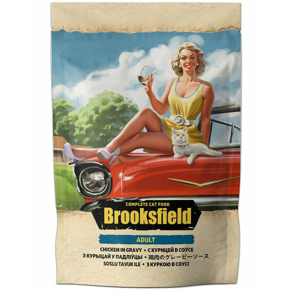 Brooksfield Adult Cat Chicken пауч для кошек с курицей в соусе 85 г