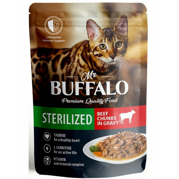 Mr. Buffalo Sterilized Cat Говядина в соусе для стерилизованных кошек