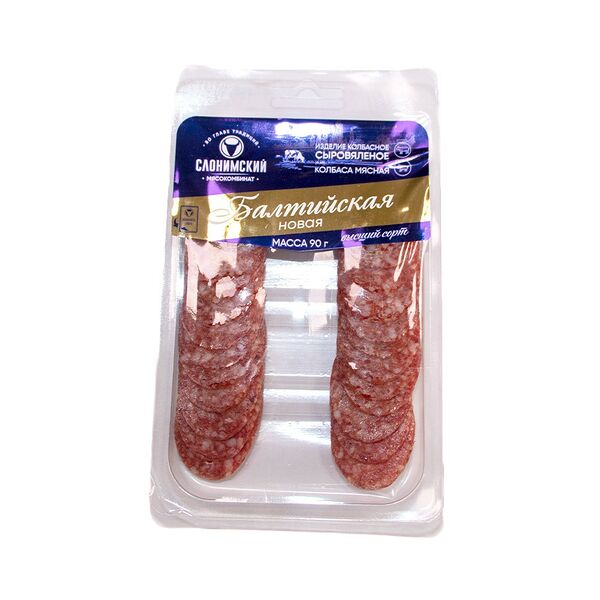 Колбаса Балтийская новая с/в изд колб в/с 90г серв/нар мод атм Слонимский МК