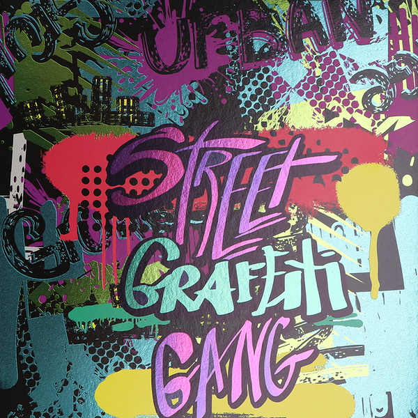 Тетрадь Проф-Пресс пестрое граффити тиснением Холст клетка 48л