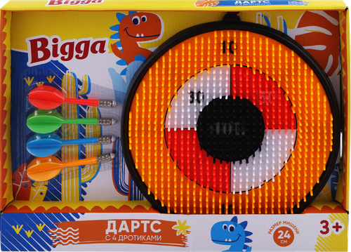 

Набор игровой BIGGA Дартс 24см, с 4 дротиками, в ассорт.