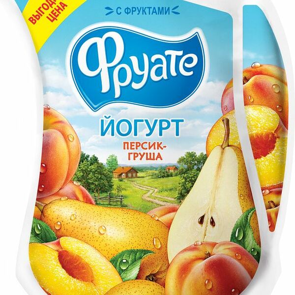 Йогурт Фруате питьевой персик-груша 1.5% 950г
