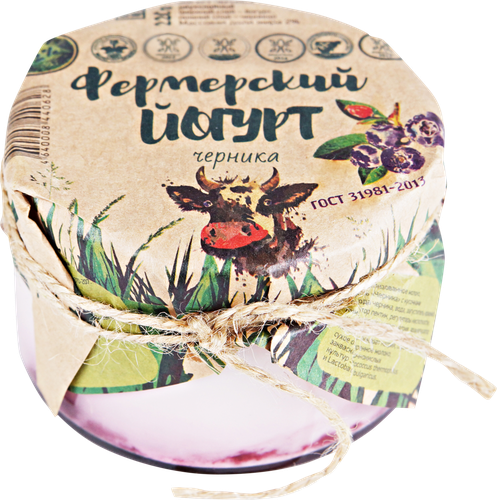 

Йогурт ФЕРМЕРСКИЙ Домашний Черника 2% ГОСТ, без змж 220 г