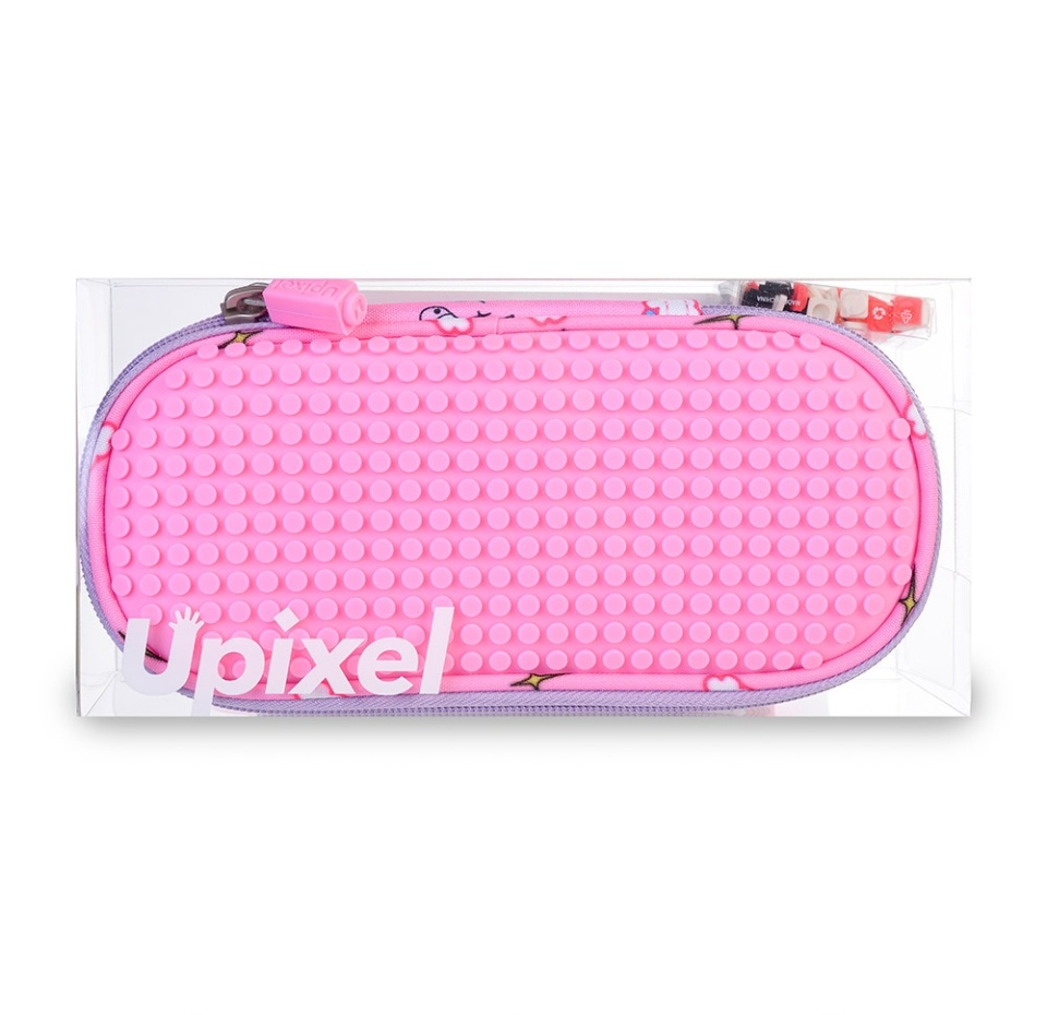 

Пенал школьный пиксельный Super class pencil case с единорогами, Upixel, розовый, Китай