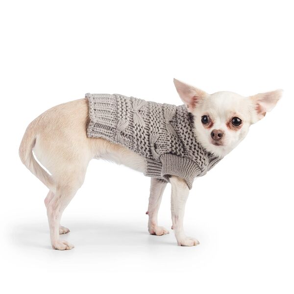 Свитер вязаный для собак 55см 4XL серый (унисекс)
