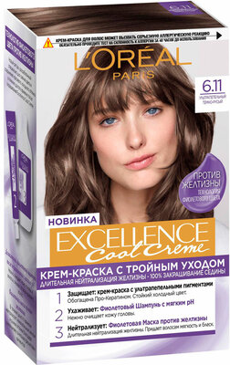 Краска Loreal Excellence для волос темно-русый 6.11