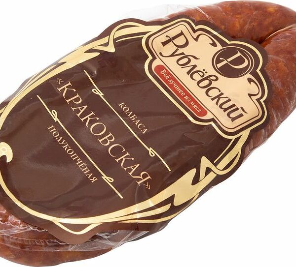 Колбаса полукопчёная Рублевский Краковская категория Б, 350г