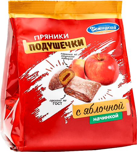 Пряники Бежицкий Подушечки с яблочной начинкой заварные глазированные 300 г