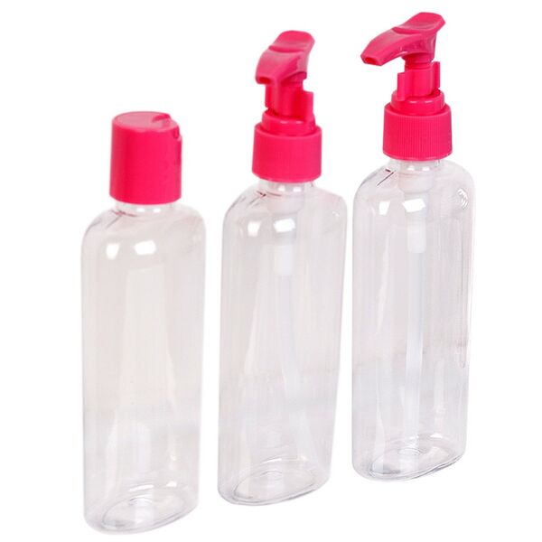 Набор флаконов для косметики Домовой 3 шт + косметичка ПВХ