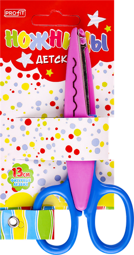 

Ножницы детские PROFIT 13см с фигурными лезвиями, в ассортименте Арт. НЖ-6757, 1 шт.