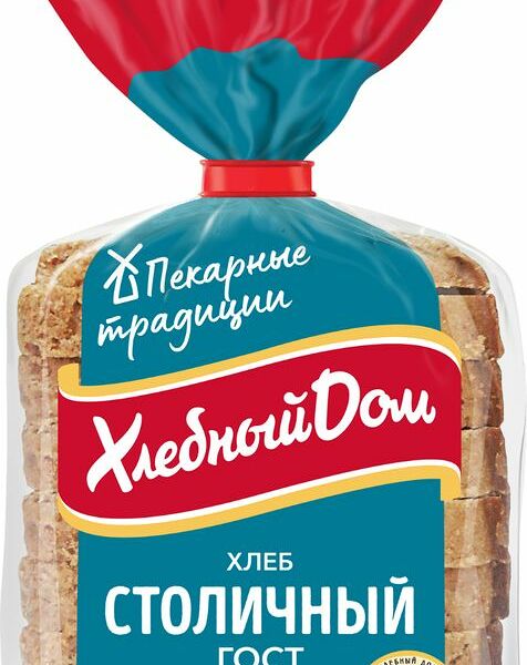 Хлеб Хлебный дом ржано-пшеничный, столичный в нарезке, половинка
