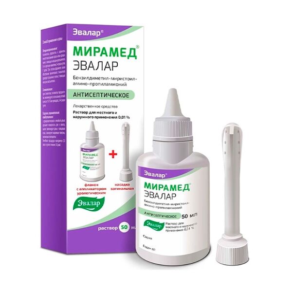 Мирамед Эвалар раствор 0.01% с насадкой вагинальной 50 мл