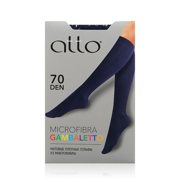 Женские плотные гольфы Atto Microfibra Gambaletto 70den Синий 1 пара