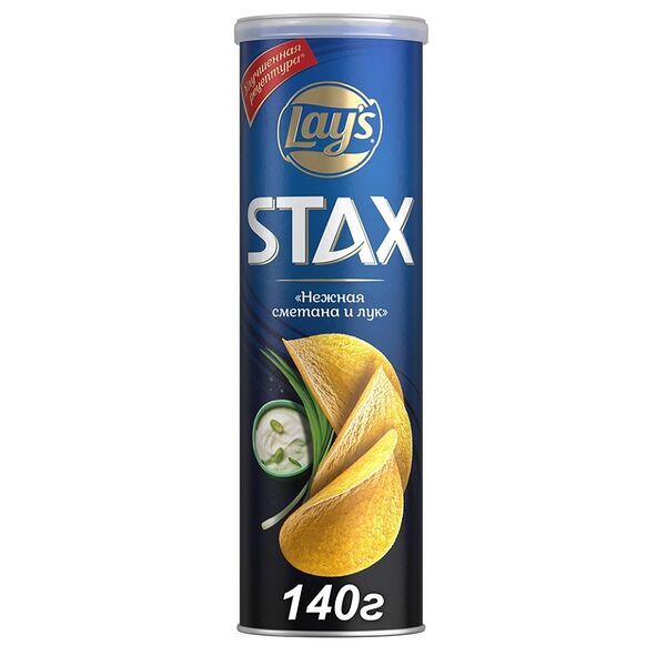 Чипсы картофельные Lay's Stax Нежная Сметана-Лук 140г