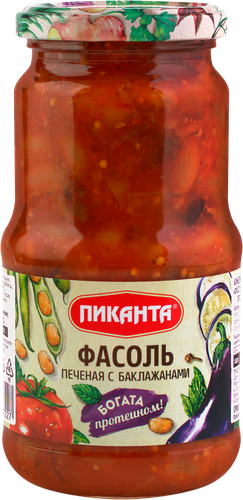 

Фасоль консервированная Пиканта печеная с баклажанами 530 г