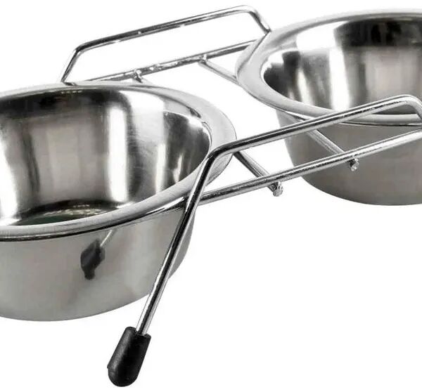 Triol миска металлическая на подставке 2*0,2 л.