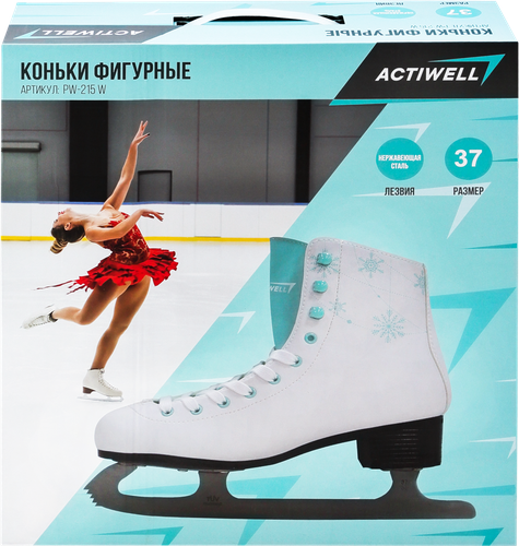 

Коньки фигурные ACTIWELL р. 37, 38, белые, Арт. PW-215 W