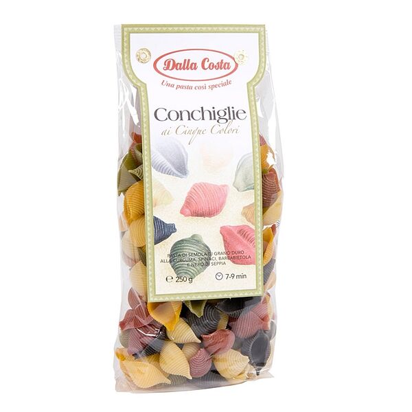Макаронные изделия Dalla Costa Конкилье цветные