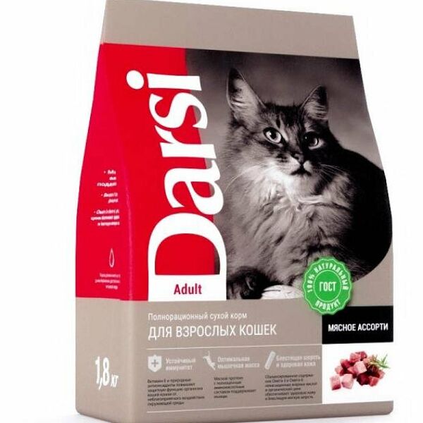 Сухой корм для кошек Darsi Мясное ассорти Adult