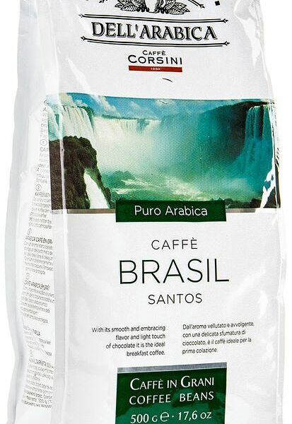 Кофе Dell Arabica Brasil Santos в зёрнах, 500г