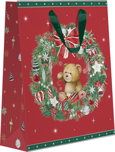 Пакет подарочный Новогодняя сказка, 22,7х18х10см, Арт. MT, в ассортименте