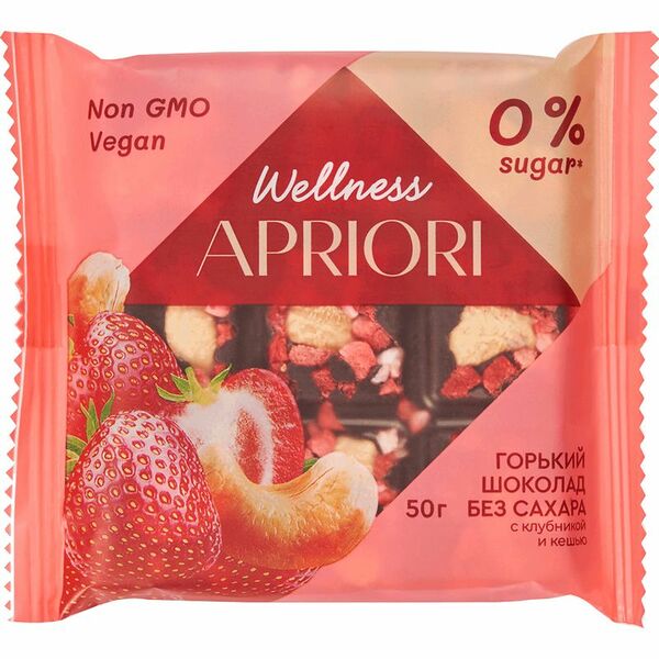 Шоколад Wellness Apriori горький кешью-клубника