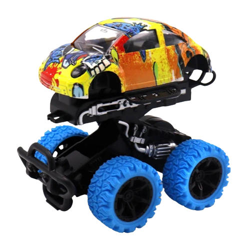 Машинка Funky Toys die-cast инерционная с ярким рисунком краш-эффектом и голубыми колесами FT8488-4