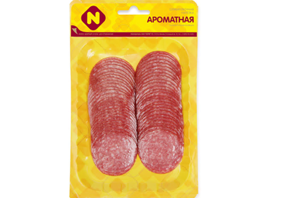 Колбаса сырокопчёная Ароматная Останкино нарезка