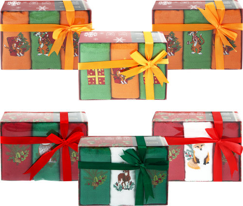 

Набор полотенец Homeclub Рождественские традиции 30x50 см хлопок цвет в ассортименте