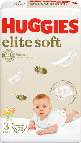Подгузники Huggies Elite Soft 72 шт