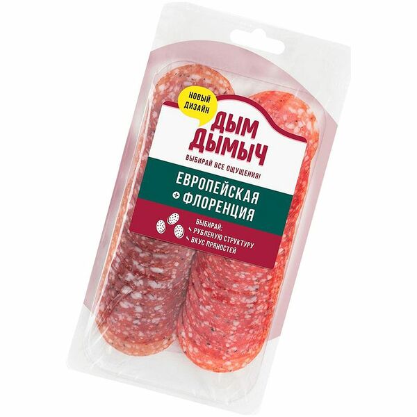 Набор колбас Дым Дымыч Европейская сырокопчёная и Флоренция сыровяленая нарезка, 70г