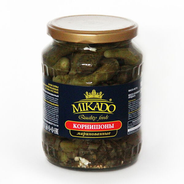 Огурчики маринованные деликатесные 370мл ст/б Микадо