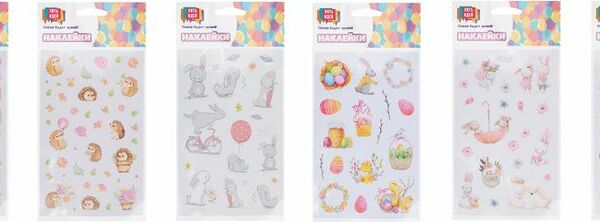 Наклейки Пять идей для декорирования яиц в ассортименте 1 лист