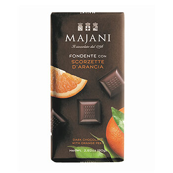 Шоколад темный Majani с апельсиновой цедрой 100г, Италия