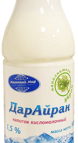 Продукт к/м ДарАйран 1,5% укроп 0,5кг пэт Молочный мир