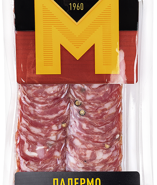 Колбаса Медведовские Традиции Палермо полусухая сырокопченая нарезка