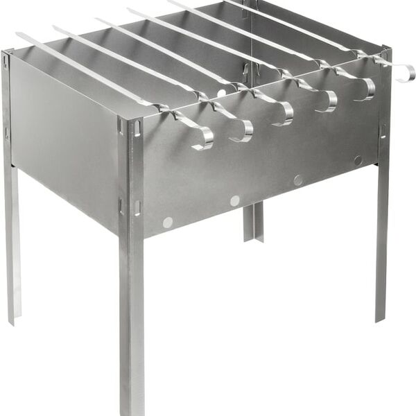 Мангал BoyScout сборный с 6 шампурами из нержавеющей стали в комплекте 35*25*35см