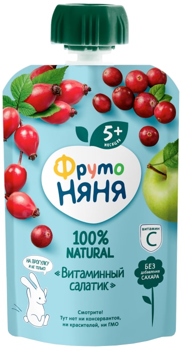 

Пюре ФрутоНяня Витаминный салатик с клюквой 90 г