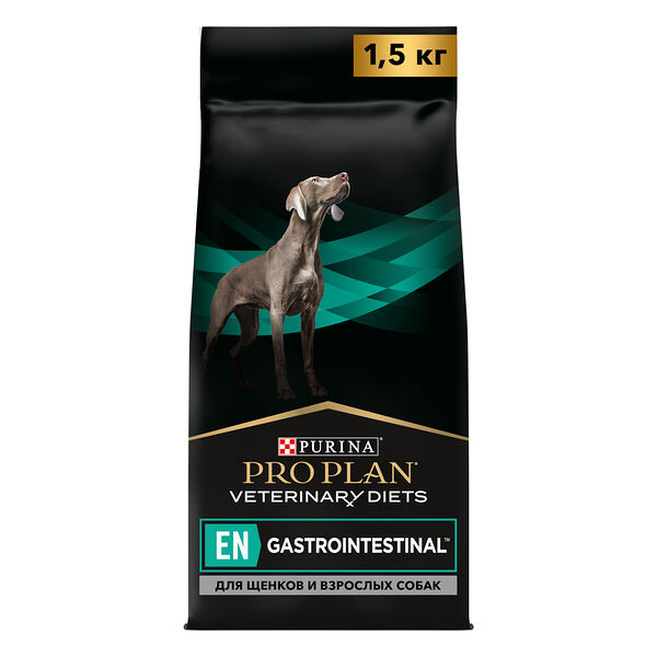 Сухой корм для щенков и взрослых собак диетический PRO PLAN® VETERINARY DIETS EN Gastrointestinal при расстройствах пищеварения, 1.5 кг