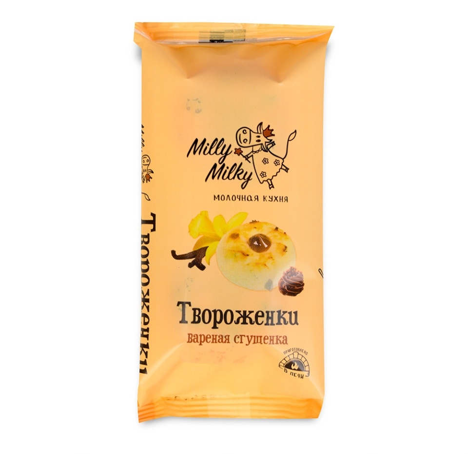 

Твороженки Milly Milky вареная сгущенка ООО "Полезные продукты" 120г Россия, БЗМЖ