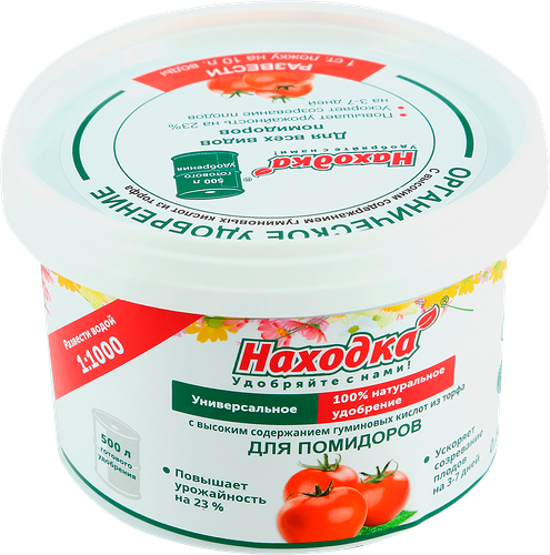 Удобрение органическое для помидоров НАХОДКА Универсальное, с высоким содержанием гуминовых кислот, Эко, Арт. АУ210018, 500г