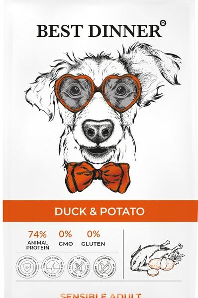 Сухой корм для собак Best Dinner Утка с картофелем 3кг
