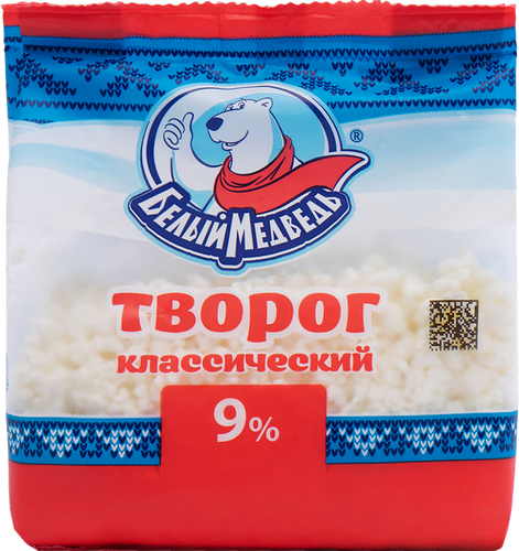 Творог Белый Медведь 9%, без змж, 250г