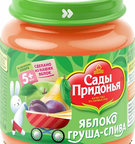 Фруктовое пюре Сады Придонья груша-слива-яблоко с 5 месяцев
