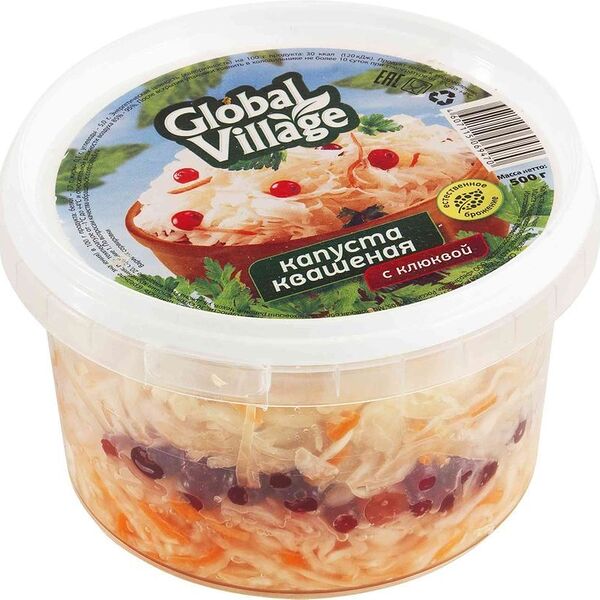 Капуста Global Village квашенная с клюквой